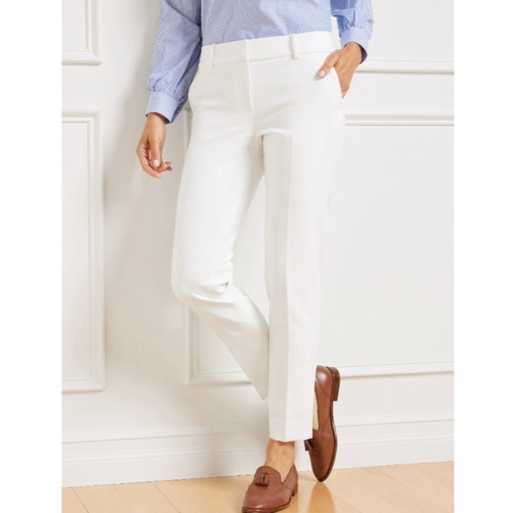 NWT Talbots White High-Waist Straight Dress Pants 6